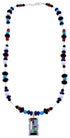Multicolor Sterling Silver Bead Necklace PS71336
