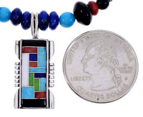 Multicolor Sterling Silver Bead Necklace PS71336