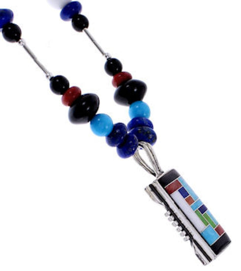 Multicolor Sterling Silver Bead Necklace PS71336