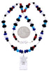 Multicolor Sterling Silver Bead Necklace PS71336
