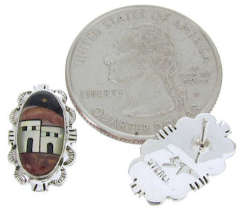 Multicolor Sterling Silver Native American Design Earrings YS69769