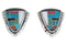 Sterling Silver Jewelry Multicolor Inlay Post Earrings BW69848