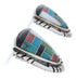 Sterling Silver Jewelry Multicolor Inlay Post Earrings BW69848