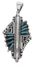 Southwest Jewelry Overlay Turquoise Needlepoint Pendant BW69934