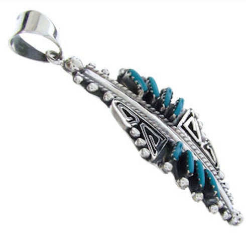 Southwest Silver Overlay Turquoise Jewelry Needlepoint Pendant BW69947