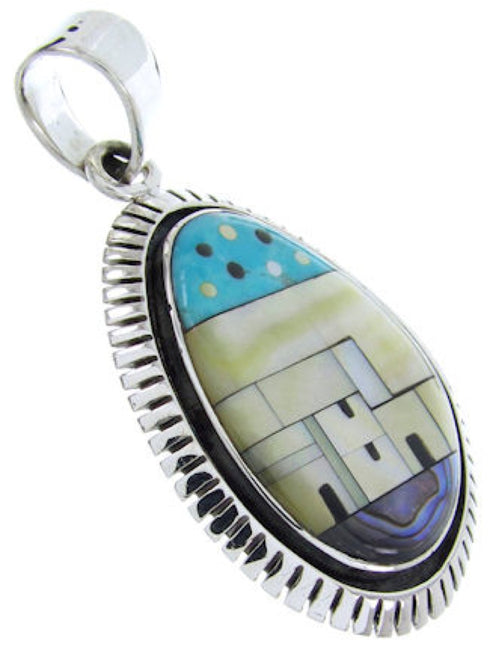 Sterling Silver Multicolor Native American Design Pendant YS69957