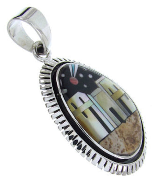 Multicolor Sterling Silver Native American Design Pendant YS69978