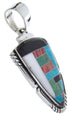 Multicolor Turquoise Sterling Silver Jewelry Slide Pendant AW70013