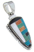 Southwest Turquoise Multicolor Sterling Silver Pendant AW70015