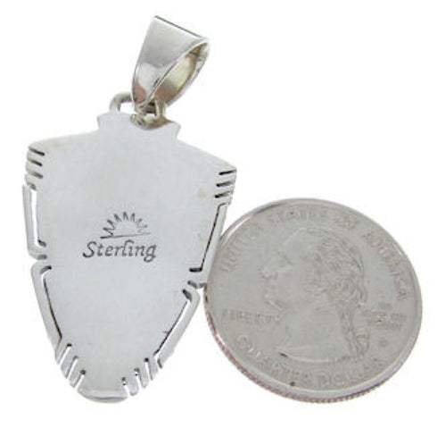 Southwest Turquoise Multicolor Sterling Silver Pendant AW70015