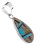 Sterling Silver Tiger Eye Multicolor Inlay Slide Pendant AW69996