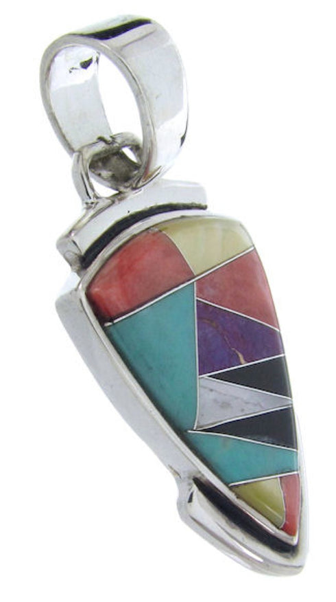Turquoise Multicolor Genuine Sterling Silver Slide Pendant AW69905