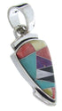 Turquoise Multicolor Genuine Sterling Silver Slide Pendant AW69905