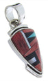 Red Oyster Shell Multicolor Sterling Silver Slide Pendant AW69906