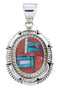 Red Oyster Shell Turquoise Multicolor Jewelry Silver Pendant AW70032