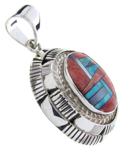 Red Oyster Shell Turquoise Multicolor Jewelry Silver Pendant AW70032