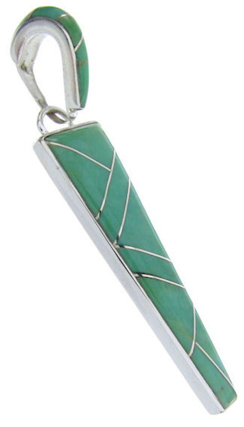 Turquoise Southwest Inlay Sterling Silver Jewelry Pendant AW70467