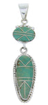 Sterling Silver Jewelry Turquoise Inlay Pendant AW70427