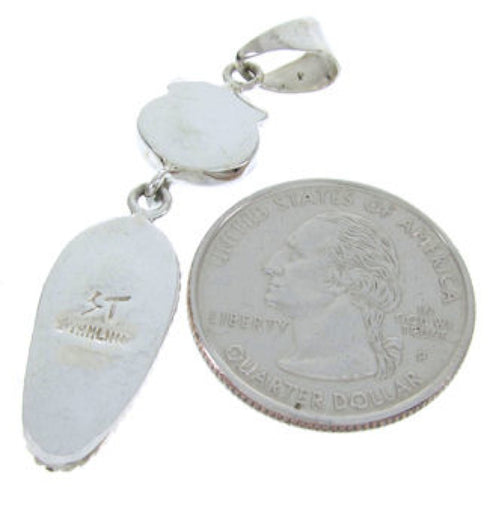 Sterling Silver Jewelry Turquoise Inlay Pendant AW70427