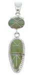 Sterling Silver Southwest Jewelry Inlay Turquoise Pendant AW70428