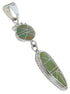 Sterling Silver Southwest Jewelry Inlay Turquoise Pendant AW70428