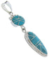 Turquoise Inlay Genuine Sterling Silver Southwestern Pendant AW70419