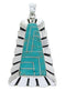 Southwest Turquoise Sterling Silver Slide Pendant AW70405