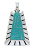 Southwest Turquoise Sterling Silver Slide Pendant AW70405