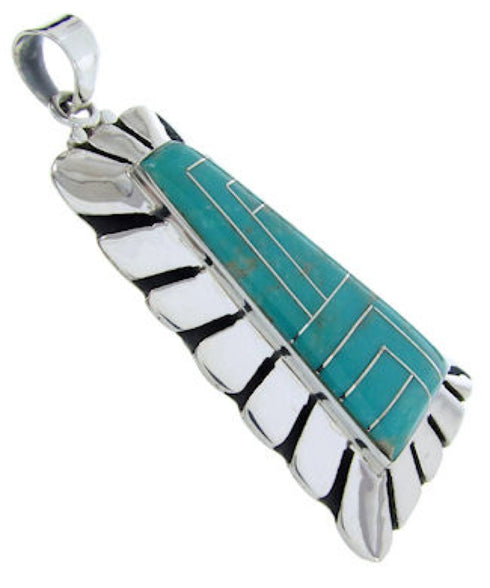 Southwest Turquoise Sterling Silver Slide Pendant AW70405
