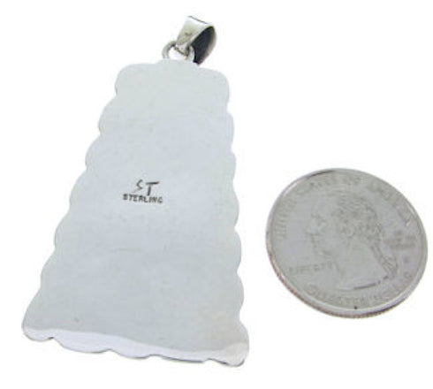 Southwest Turquoise Sterling Silver Slide Pendant AW70405