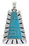 Sterling Silver Southwest Inlay Turquoise Slide Pendant AW70410