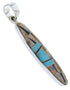Southwest Multicolor Picture Rock Turquoise Silver Pendant AW70112
