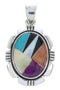 Southwestern Multicolor Inlay Sterling Silver Jewelry Pendant AW70107