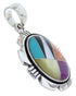 Southwestern Multicolor Inlay Sterling Silver Jewelry Pendant AW70107