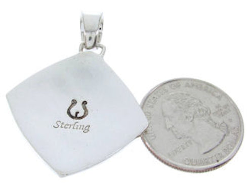 Multicolor Turquoise Oyster Shell Southwestern Slilver Pendant AW70102