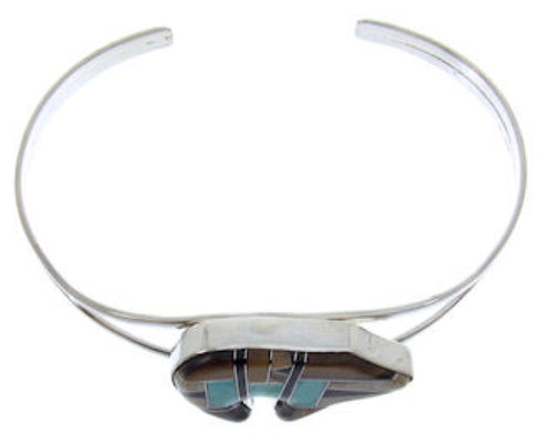 Multicolor Inlay Sterling Silver Jewelry Bear Cuff Bracelet BW70019