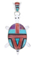 Sterling Silver Turtle Inlay Southwestern Multicolor Pendant AW70141