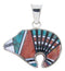 Southwest Multicolor Turquoise Oyster Shell Bear Pendant AW70240