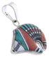 Southwest Multicolor Turquoise Oyster Shell Bear Pendant AW70240