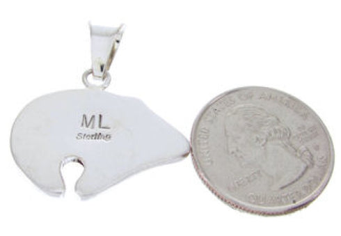 Southwest Multicolor Turquoise Oyster Shell Bear Pendant AW70240