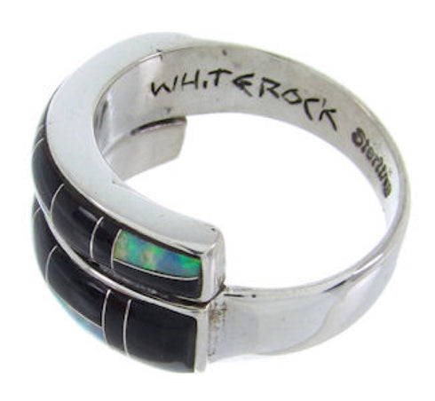 Jewelry Midnight Sky Black Opal Whiterock Ring Size 6-3/4 YS70328