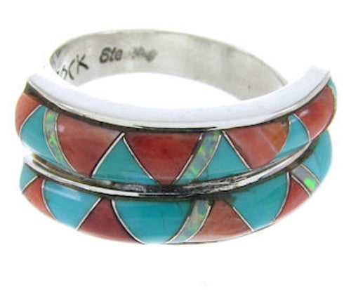Wild Fire Multicolor Whiterock Ring Size 6-3/4 YS70330