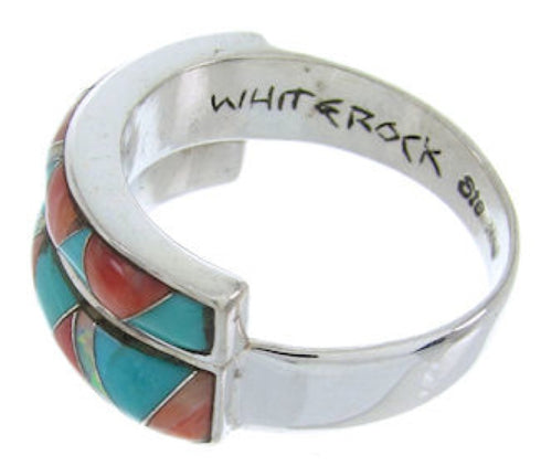 Wild Fire Multicolor Whiterock Ring Size 6-3/4 YS70330