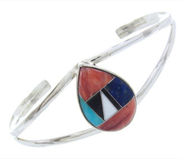 Sterling Silver Southwest Turquoise Multicolor Cuff Bracelet AW70331