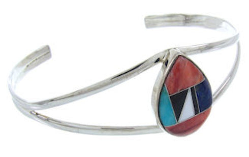 Sterling Silver Southwest Turquoise Multicolor Cuff Bracelet AW70331