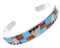 Sterling Silver Jewelry Multicolor Inlay Cuff Bracelet BW70384