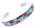 Sterling Silver Jewelry Multicolor Inlay Cuff Bracelet BW70384