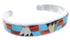 Sterling Silver Jewelry Multicolor Inlay Cuff Bracelet BW70384