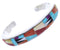 Turquoise Multicolor Inlay Silver Cuff Bracelet BW70386