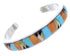 Genuine Sterling Silver Multicolor Inlay Cuff Bracelet BW70389